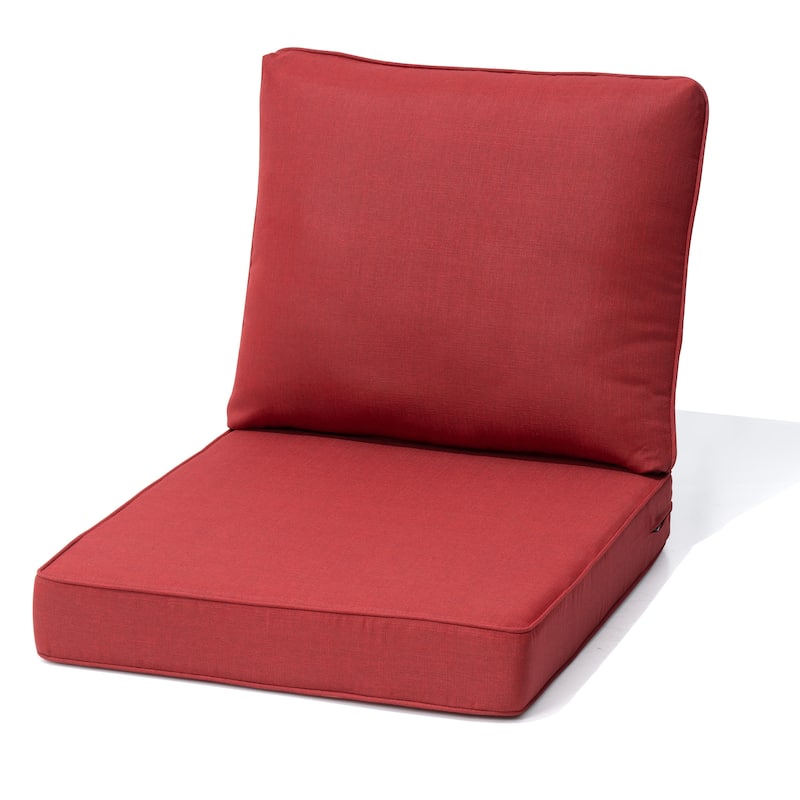 27.6 x 24.4 x 4.5 in T Outdoor Indoor Patio Premium Fabric Seat Cushions Set (Seat & Back) - 1PC - CHILI