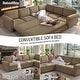 preview thumbnail 67 of 109, Homy Casa Chenille Sleeper Sectional Sofa with Pull-Out Bed