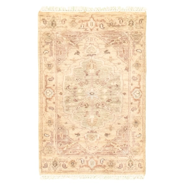 slide 2 of 9, ECARPETGALLERY Hand-knotted Finest Agra Jaipur Khaki Wool Rug - 2'0 x 3'0 Khaki - 2'0 x 3'0