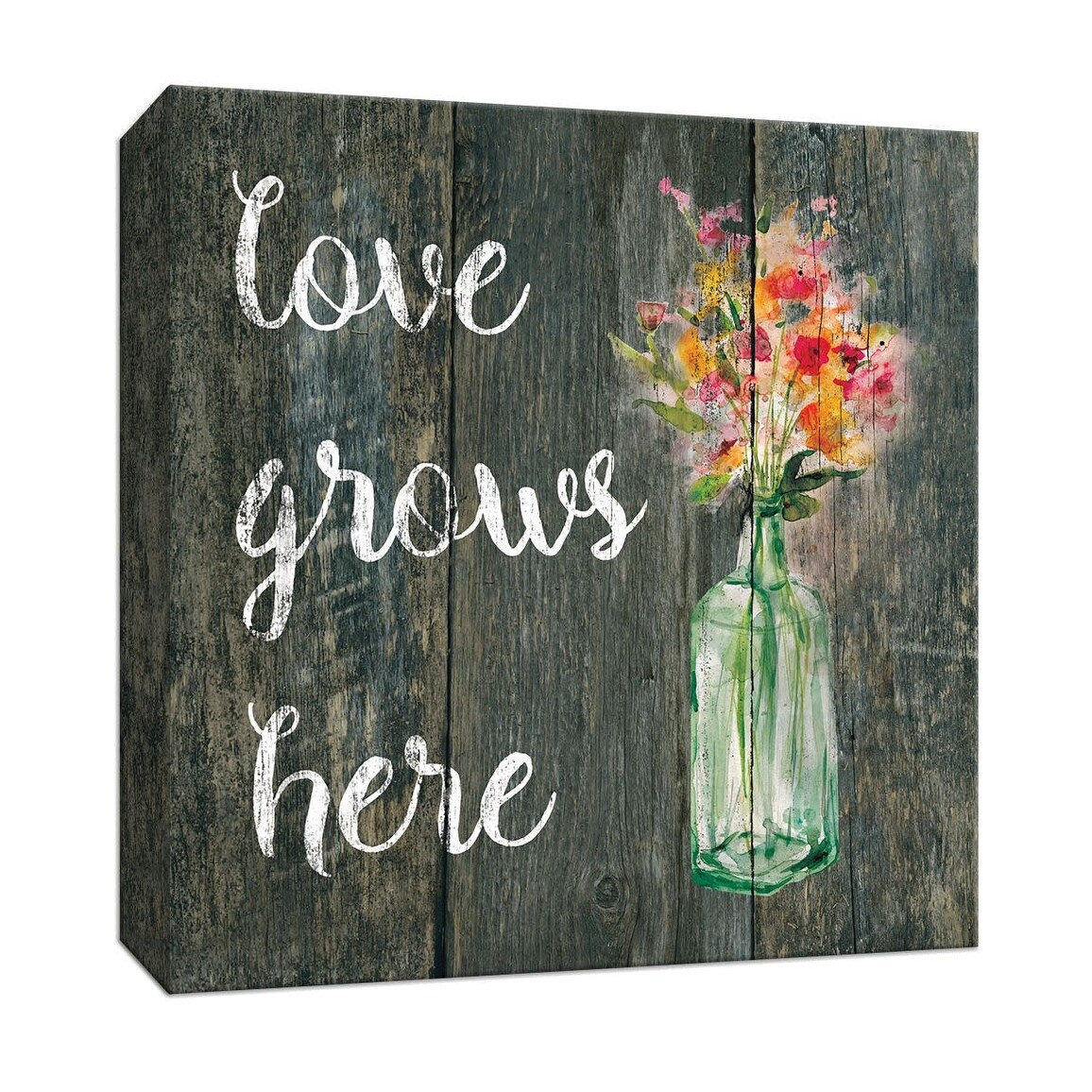 Shop Ptm Images 9 147895 Ptm Canvas Collection 12 X 12 Love Grows Here Giclee Sayings Quotes Art Print On Canvas Overstock 28101756