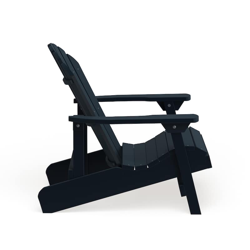 Eco-friendly Synthetic Wood Folding and Reclining Adirondack Chair