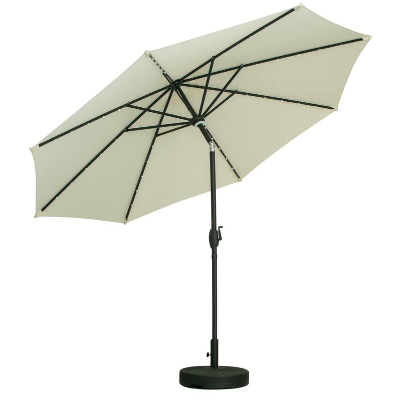 Ainfox 10ft Patio Umbrella with Lights Outdoor Solar Umbrella