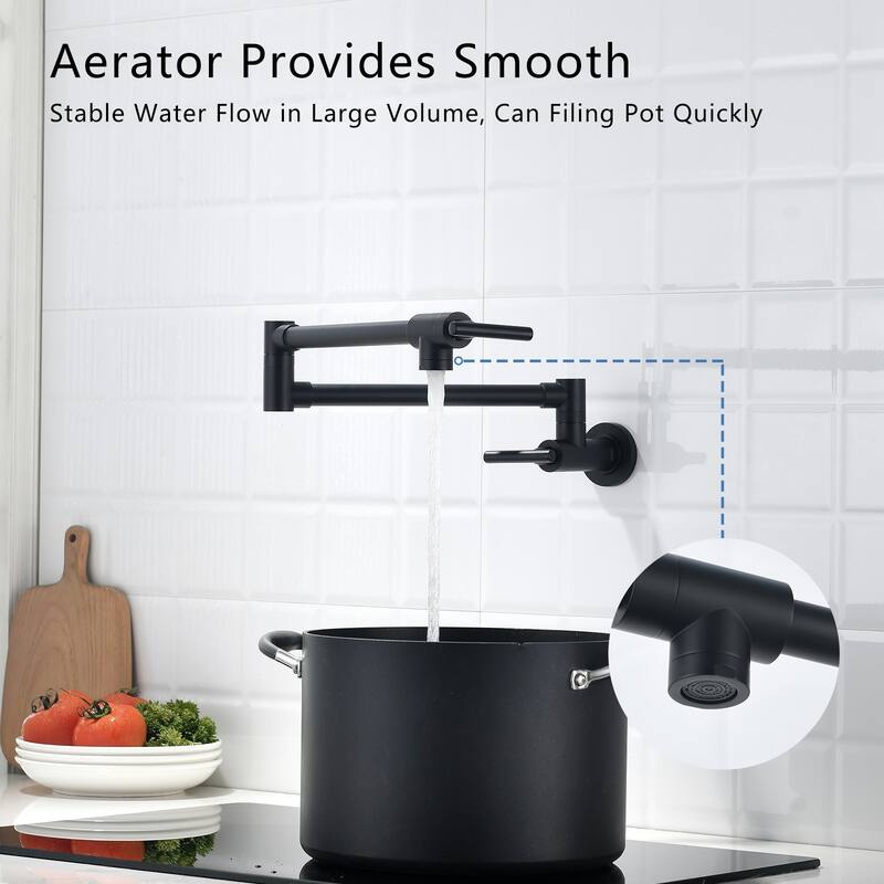 Wall-Mount Commercial Kitchen Folding Faucet Pot Filler Faucet