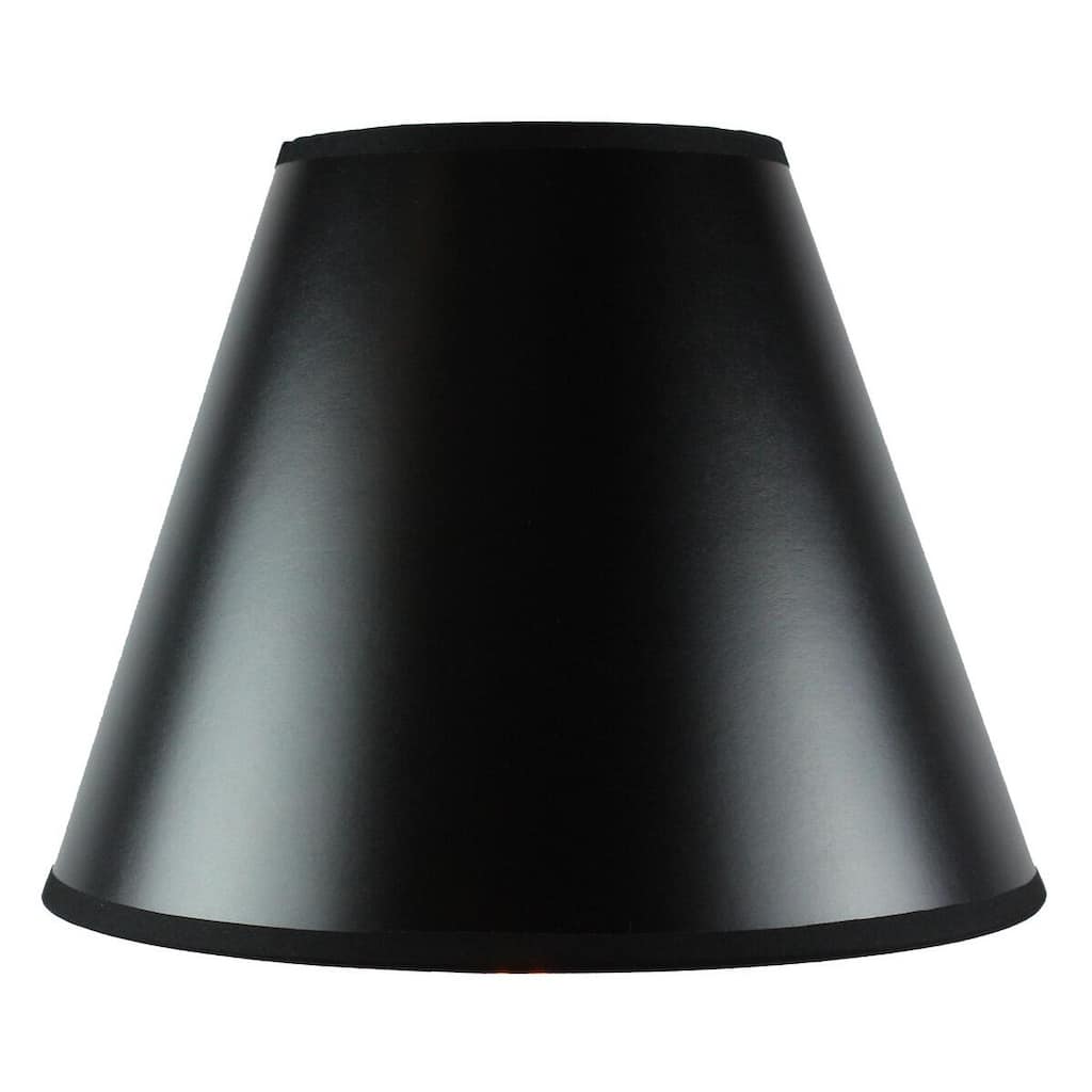 7x18x12 Bold Black with True Gold Lining Hard Back Empire Lampshade