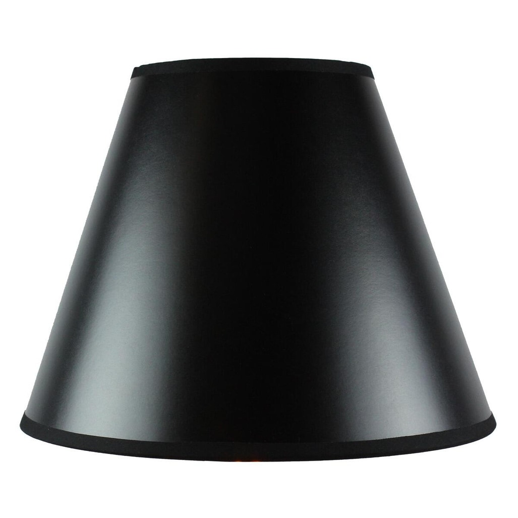 7x18x12 Bold Black with True Gold Lining Hard Back Empire Lampshade