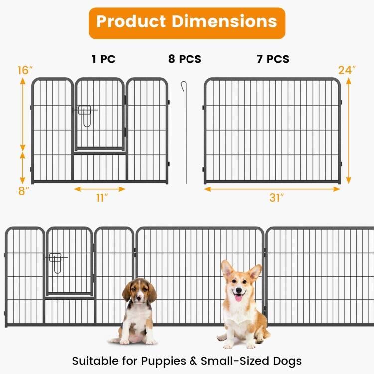 8 Panel Height Pet Fence Indoor Outdoor