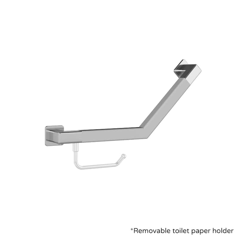Seville Angle Bar Slip Resistant ADA Compliant 500 lb Weight Capacity Brushed Stainless Steel