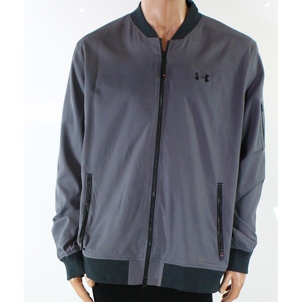 Under Armour NEW Gray Mens Size 2XL Two-Pocket Logo Full Zip Jacket