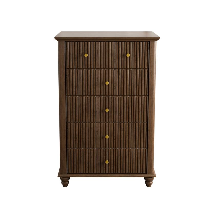 Tall Modern Chest Wooden Drawer Organizer with Metal Handle