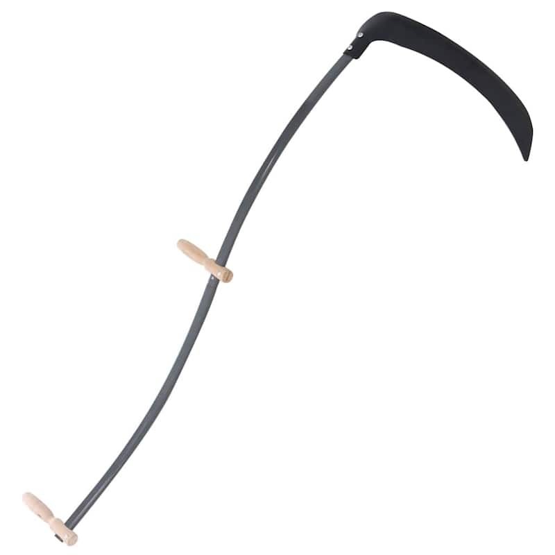 vidaXL Scythe Black, Brown Steel, Wood 57.1 in Durable Scythe - 28.0 x 57.1 x 4.3