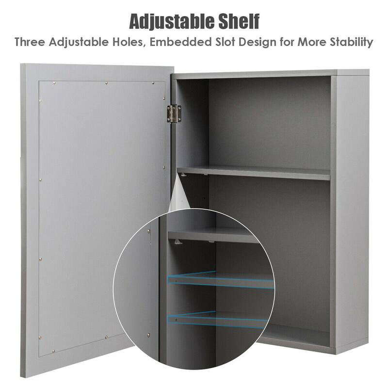 Gymax Mirrored Medicine Cabinet Wall-Mounted Bathroom Storage - See Details