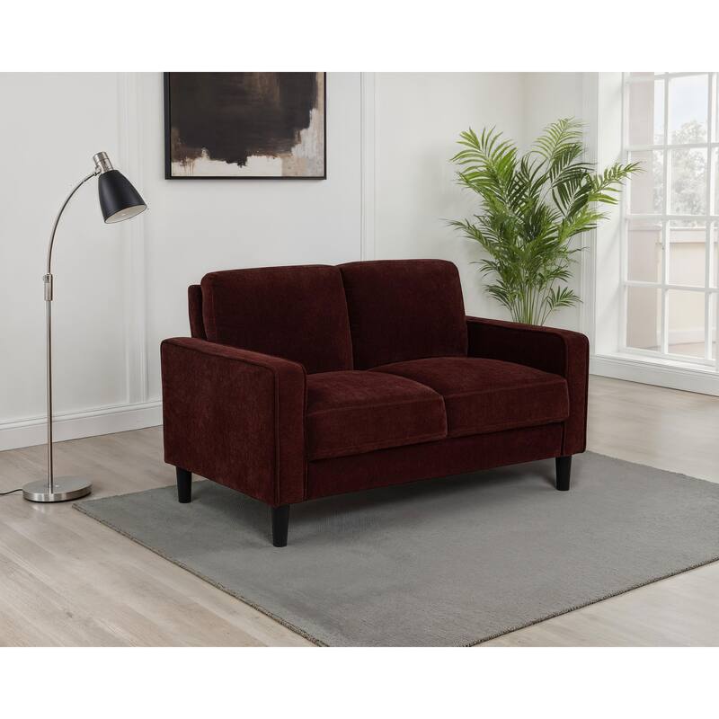 Ruth Fabric Upholstered Track Arm Loveseat