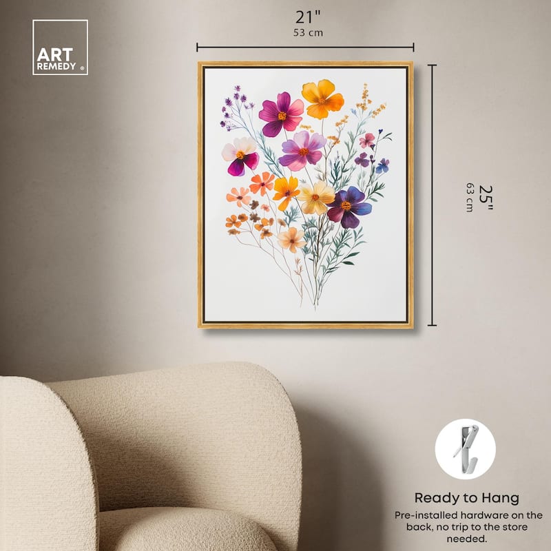 Watercolor Wildflower Canvas by Art Remedy
