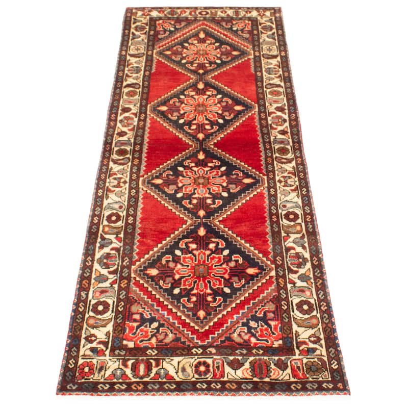 ECARPETGALLERY Hand-knotted Anadol Red Wool Rug - 3'2 x 9'3