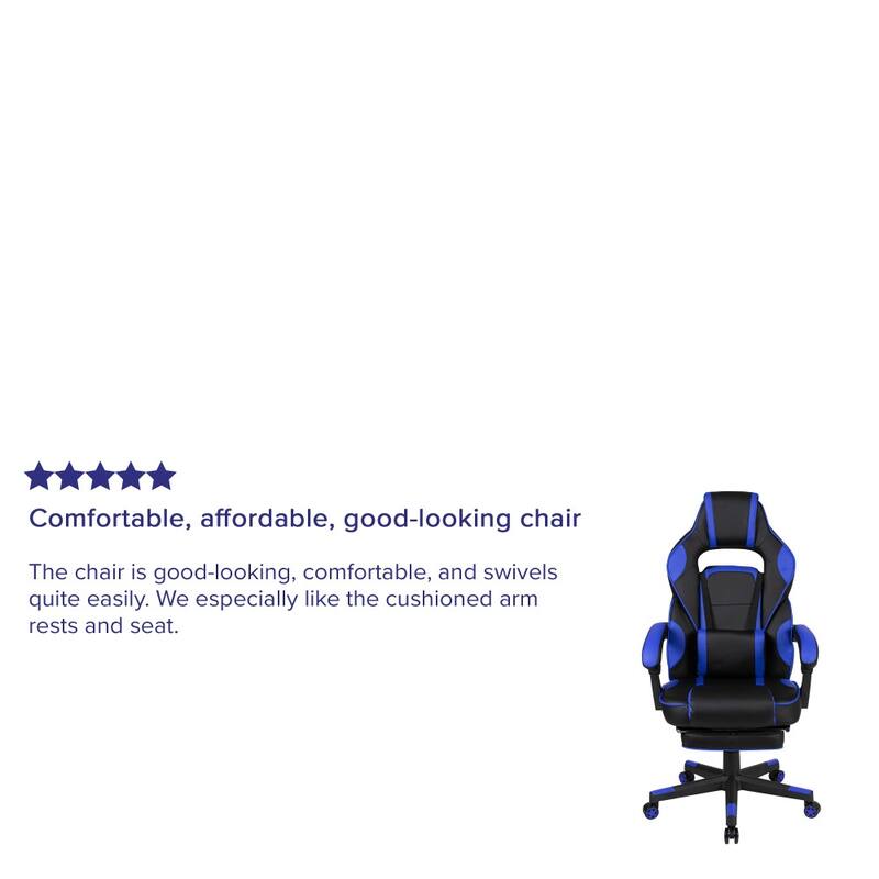 Ergonomic Gaming Chair -Recline Back/Arms, Footrest, Massaging Lumbar