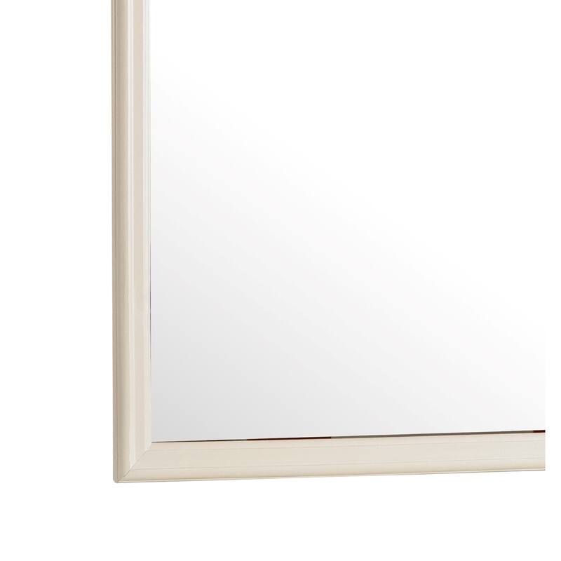 Wooden Framed Square Dresser Wall Mirror - 38" - Beige