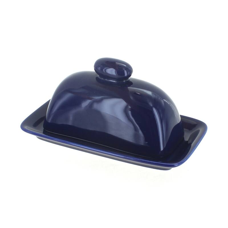Blue Rose Polish Pottery 1377 Zaklady Butter Dish - Cobalt