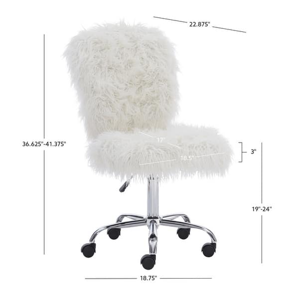 Clara Faux Fur Armless Office Chair