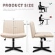preview thumbnail 21 of 19, BOSSIN Armless Office Desk Chair No Wheels,Fabric Padded Modern Swivel Vanity Chair