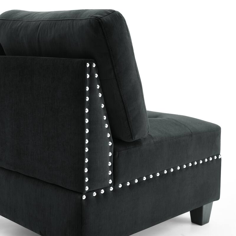 Black Velvet Sofa for Living Room DIY Combination Couch Set (7seat) On Sale Bed Bath