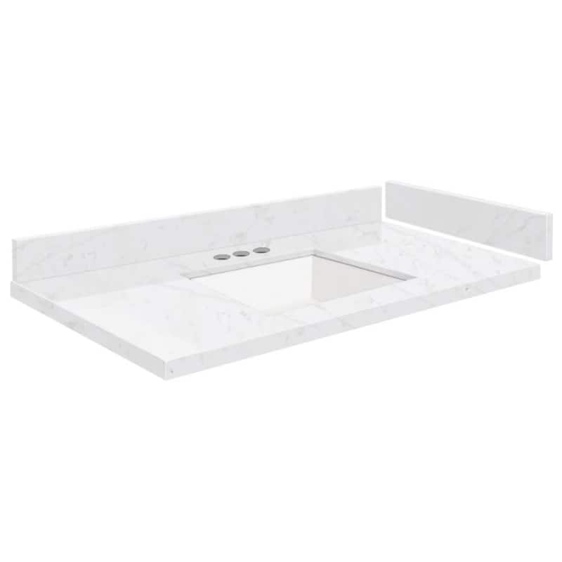 Transolid VT33.75x22-1KU-4 Silestone 34" Quartz Vanity Top with