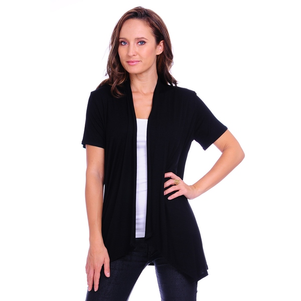 Simply Ravishing Women's Basic Short Sleeve Open Cardigan (Size: Small-5X)