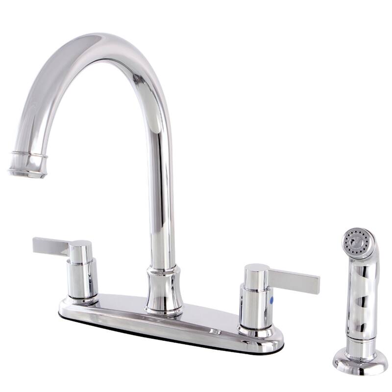 NuvoFusion 8 in. Centerset Kitchen Faucet with Sprayer - Polished Chrome