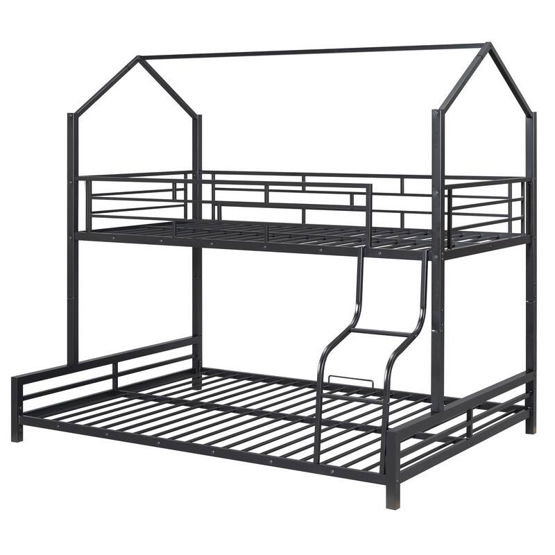 Twin over Full Size Metal House Bunk Bed