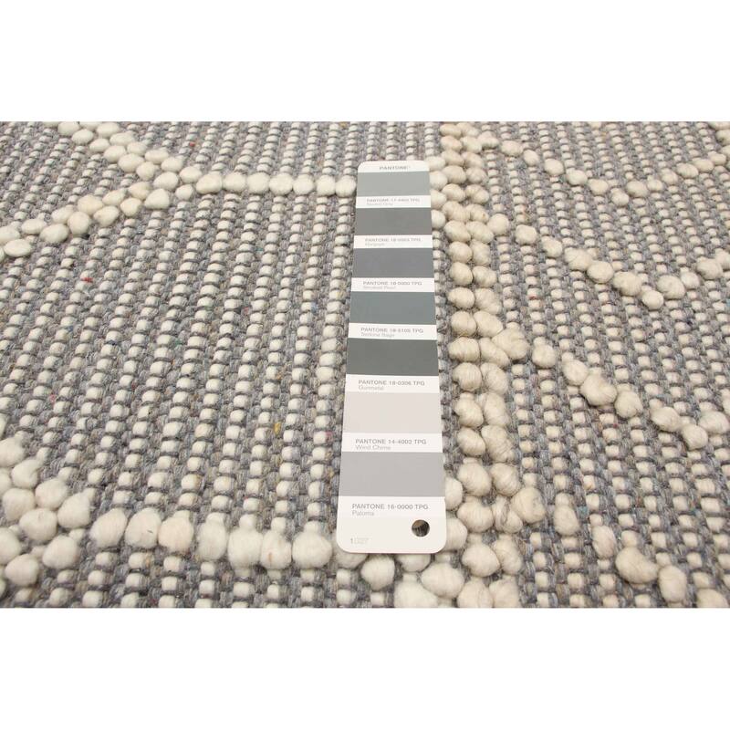 ECARPETGALLERY Braid weave Sienna Grey Wool Rug - 5'1 x 7'11