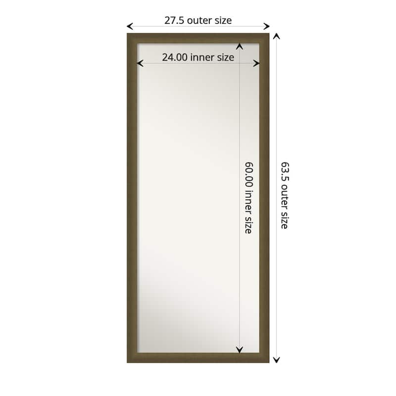 Blaine Narrow Non-Beveled Framed Full-Length Floor Leaner Mirror - Glass Size 24x60 - Blaine Light Bronze Narrow