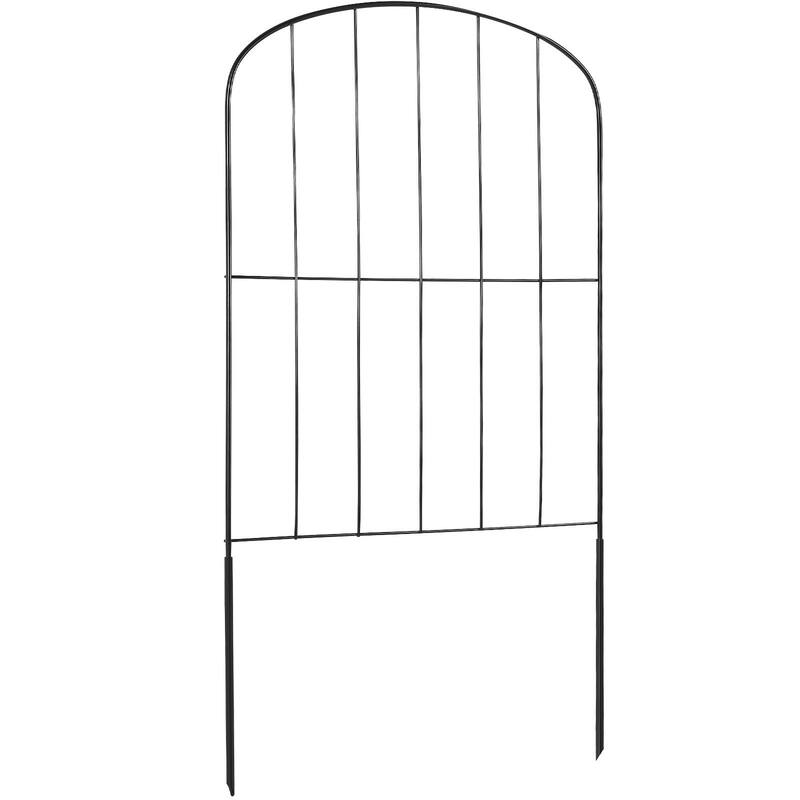 Black Metal Animal Barrier and Decorative Garden Fencing with Spike Space Ideal for Outdoor Use - 24 x 13 inch