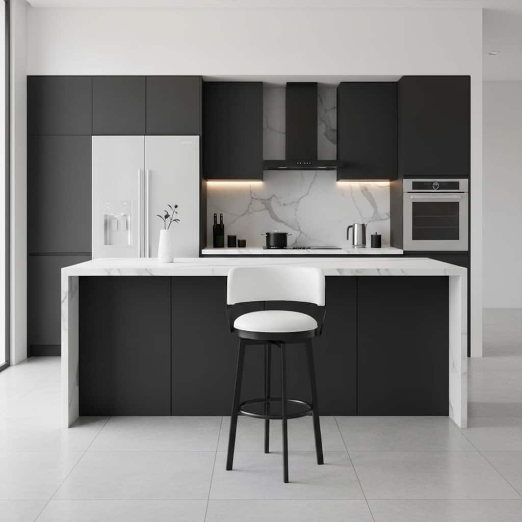 Azalea Park Barrel Back Indoor Adjustable Faux Leather Swivel Barstool - 19.49 W x 18.5 D x 37.8 H"