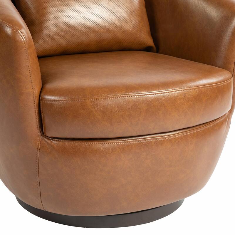 Modern Swivel Barrel Armchair with Storage