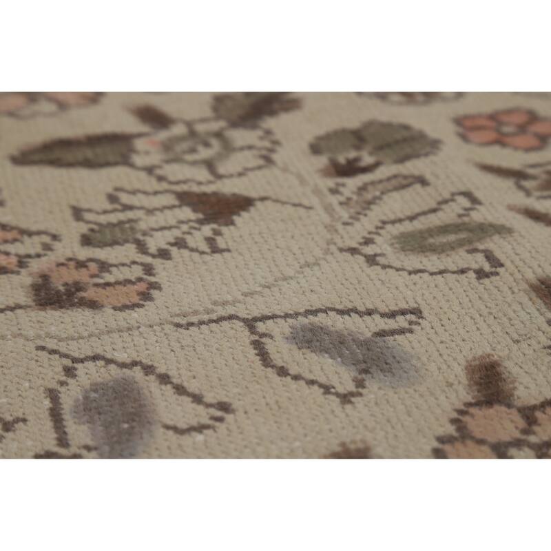 Tabriz Persian Vintage Rug Bedroom Hand-Knotted Wool Carpet - 8'5" x 11'2"