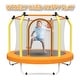 preview thumbnail 19 of 28, 55'' Kids Trampoline with Basketball Hoop and Safety Enclosure