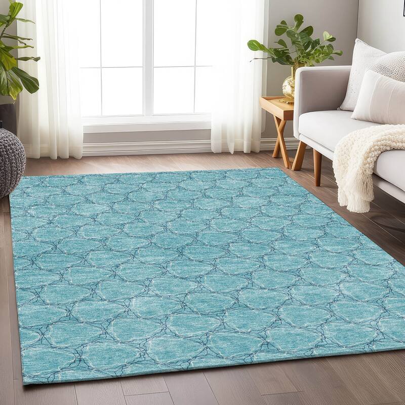 Premium Washable Super Soft Modern Geo Mayfield Rug - Teal - 10' x 14'