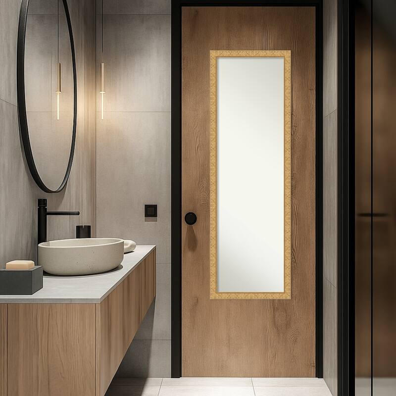 Lila Non-Beveled Wood Framed Full-Length On the Door Mirror