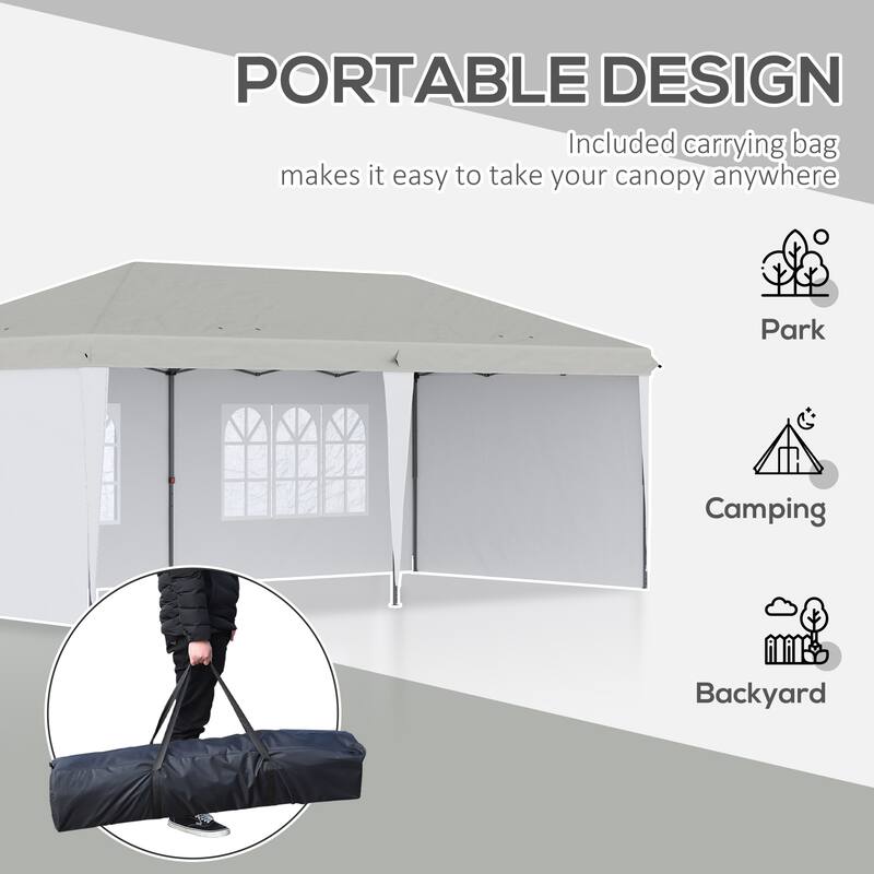 10' x 20' Pop Up Canopy Tent with 4 Sidewalls