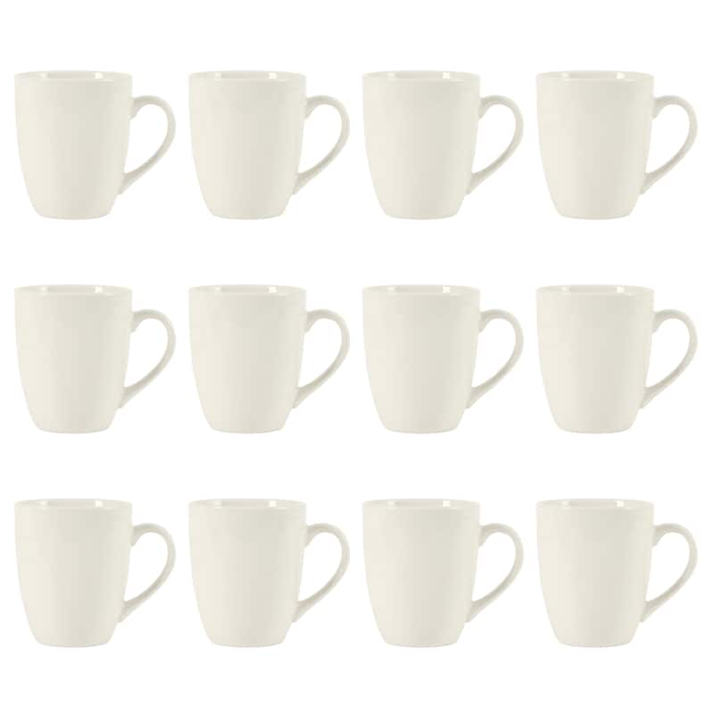 Gibson Home Great Essentials 12 Ounce Porcelain Coffee Mug Set - Cups for Latte, Hot Tea, Cappuccino, Mocha, Espresso, Cocoa