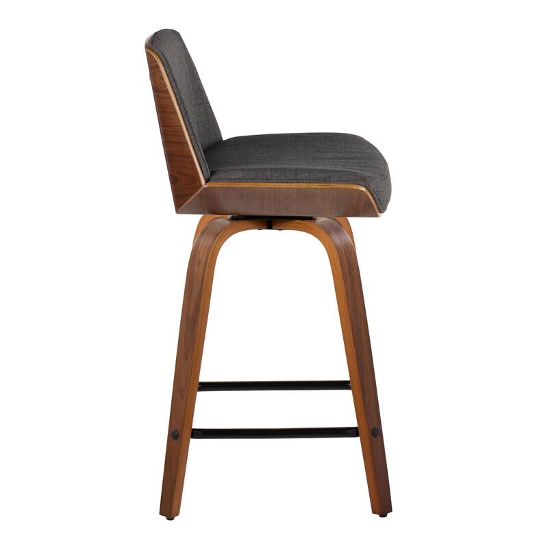 Carson Carrington Clemens 24" Fixed-Height Counter Stool with Bent Wood Legs & Square Footrest (Set of 2)