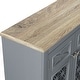 preview thumbnail 15 of 15, Farmhouse Buffet Cabinet with Glass Doors and Adjustable Shelves - 57.5" in Width