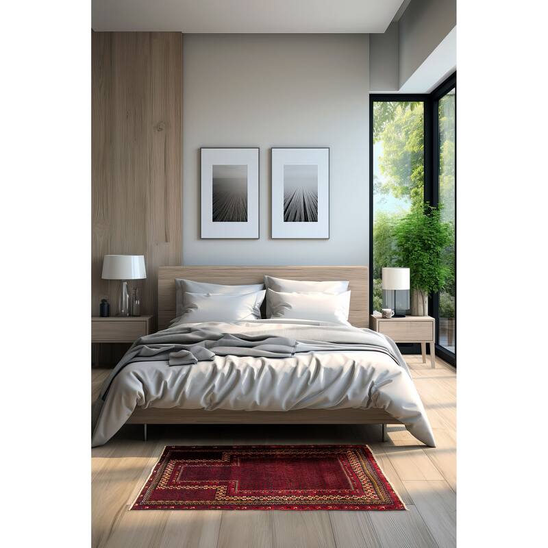 ECARPETGALLERY Hand-knotted Teimani Dark Brown Wool Rug - 3'2 x 4'7