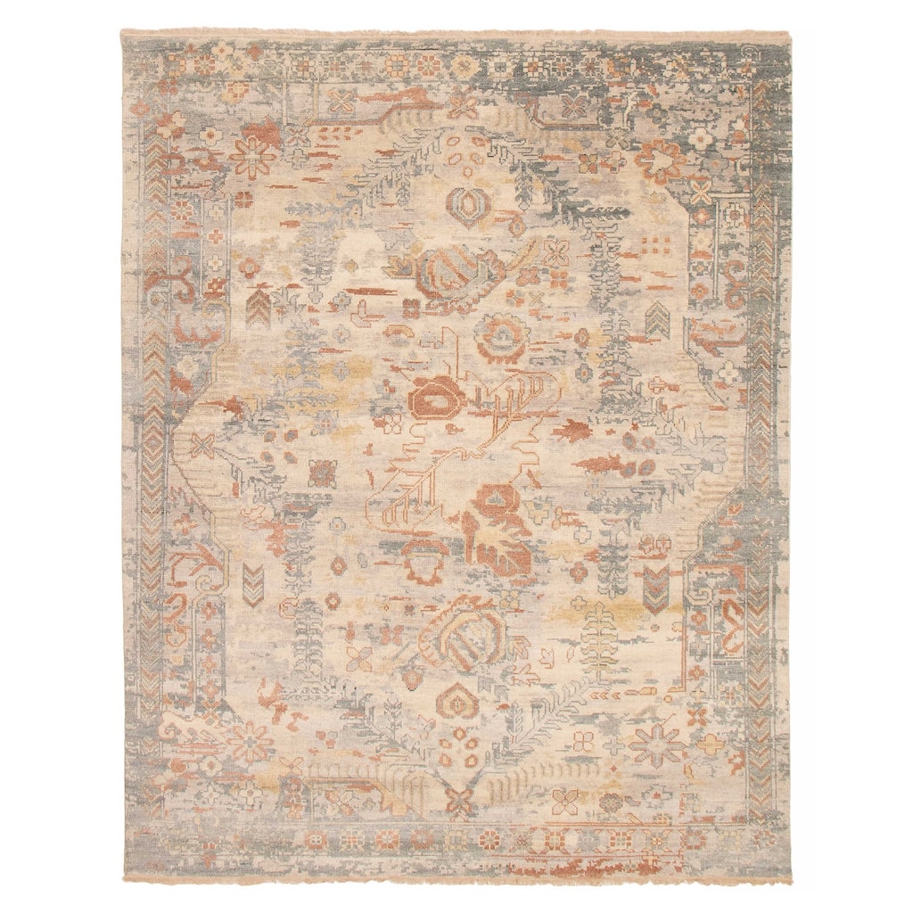 ECARPETGALLERY Hand-knotted Jules Serapi Light Khaki Wool Rug - 7'9 x 9'10