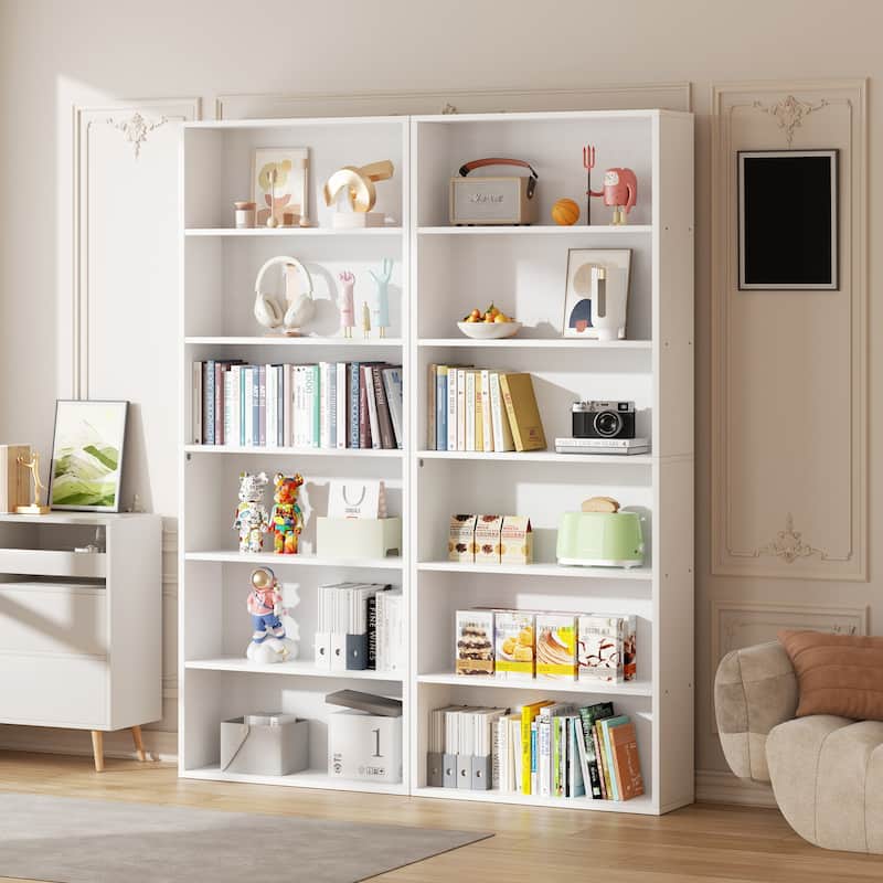 Futzca 6-Tier Open Bookcase, Display Storage Bookshelf