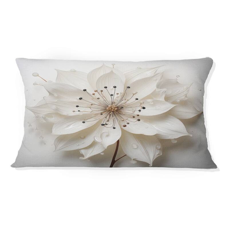 Designart "Blossoming Beauty In Minimalism Beauty I" Minimalism Printed Throw Pillow