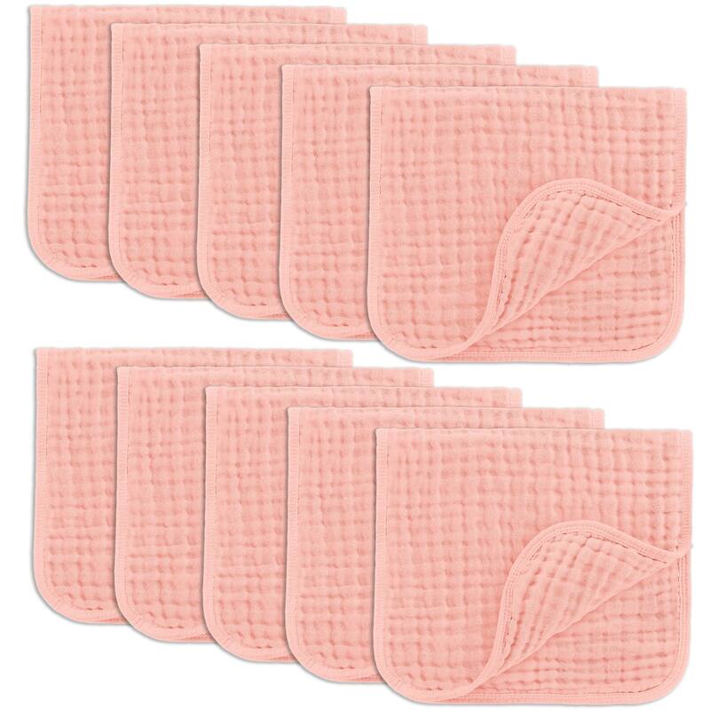 Muslin Burp Cloths for Babies by Comfy Cubs - Pack of 10 - Lace