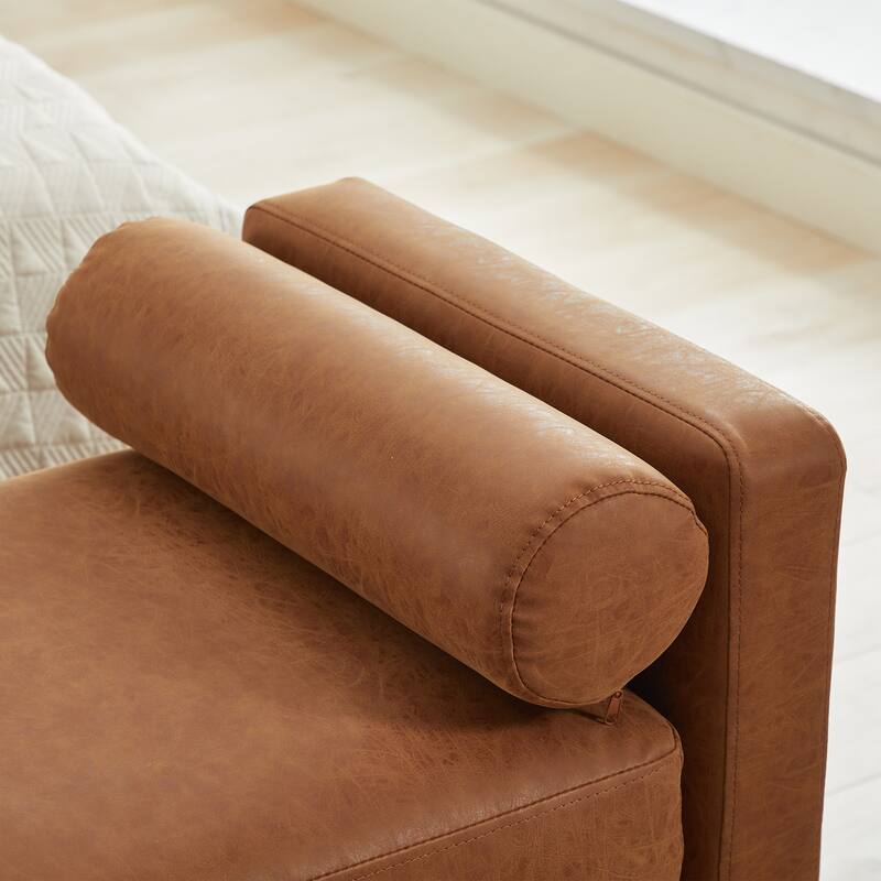 Bedroom Bench with Pillows and Solid Wood Legs for Living Rooms and Entryway
