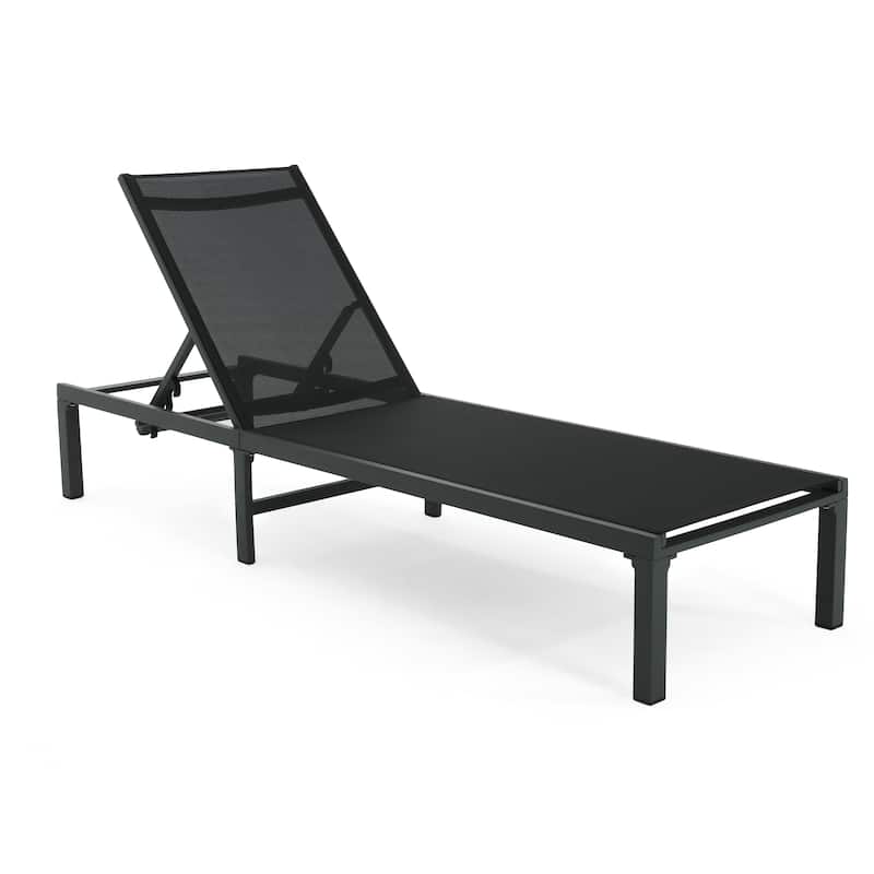 Perlas Outdoor Patio Adjustable Aluminum Chaise Lounge (set of 2) by Christopher Knight Home
