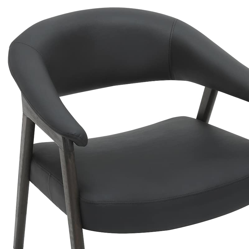 Modern Faux Leather and Solid Wood Accent Chair