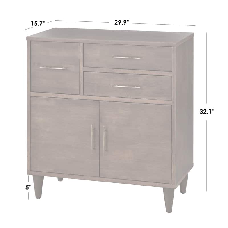 Lifestorey Ana Rich Oak Entryway Cabinet w/ Antique Brass Hardware